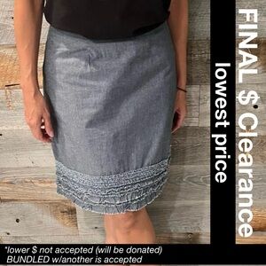 Denim-like Tommy Bahama Mini Skirt w/Ruffles (Cotton, Denim-color)